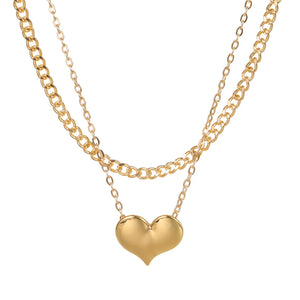 Anslow Chain Women Accessories Statement Necklace Heart Pendant Charms Collar 