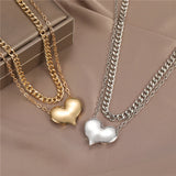 Anslow Chain Women Accessories Statement Necklace Heart Pendant Charms Collar 