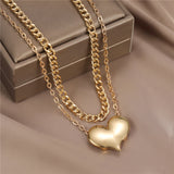 Anslow Chain Women Accessories Statement Necklace Heart Pendant Charms Collar 