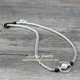 Anslow DIY Beads Charm Wrap Moon Shape Imitation Pearls Women Party Necklace