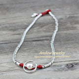 Anslow DIY Beads Charm Wrap Moon Shape Imitation Pearls Women Party Necklace