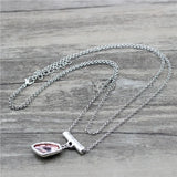 Anslow Antique Silver Crystal Pendant Choker Necklace