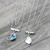 Anslow Antique Silver Crystal Pendant Choker Necklace