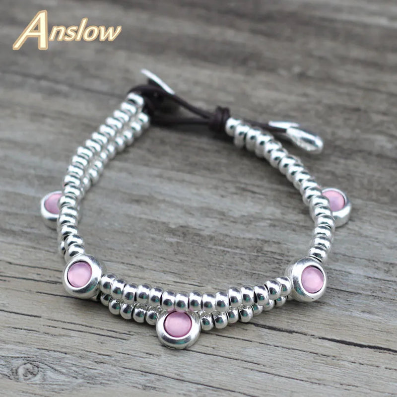 Anslow Candy Jelly DIY Beads Leather Bracelets Girl Party Christmas Gift