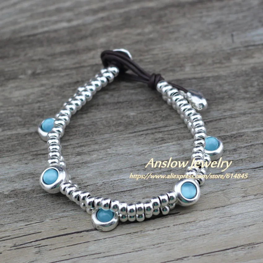 Anslow Candy Jelly DIY Beads Leather Bracelets Girl Party Christmas Gift
