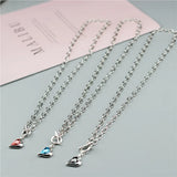 Anslow Antique Silver Chain Choker Necklace Heart Pendant for Women Girls