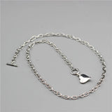 Anslow Antique Silver Chain Choker Necklace Heart Pendant for Women Girls
