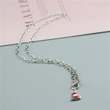 Anslow Antique Silver Chain Choker Necklace Heart Pendant for Women Girls