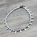 DIY Coffee Beans Crystal Rhinestones Short Leather Necklace