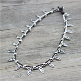 DIY Coffee Beans Crystal Rhinestones Short Leather Necklace