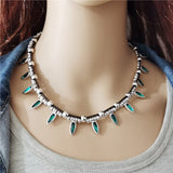 DIY Coffee Beans Crystal Rhinestones Short Leather Necklace