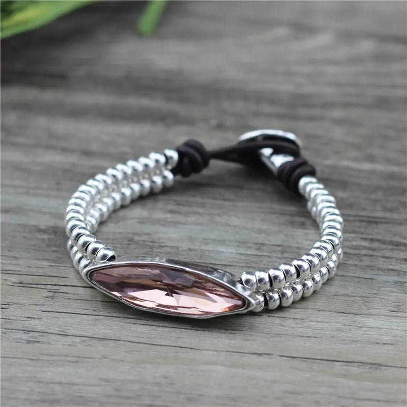 Anslow DIY Crystal Charm Bracelet Romantic Birthday Gift