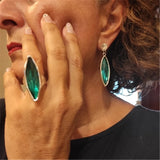 Large Horse Eye Crystal Ring for Women Wedding Engagement Gift