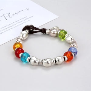 Anslow Jewelry Leather Rope Hand Charms Bracelet For Women