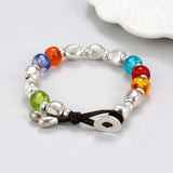 Anslow Jewelry Leather Rope Hand Charms Bracelet For Women