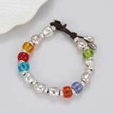 Anslow Jewelry Leather Rope Hand Charms Bracelet For Women