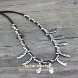Anslow Jewelry Antique Silver Leaves Beads Chokers Necklace