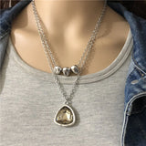 Anslow Jewelry Love Heart Choker Necklace Collar Statement Chain