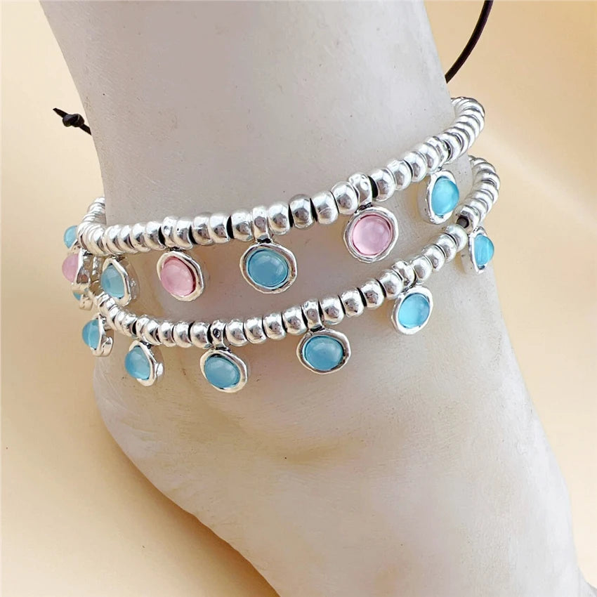 Anslow Jewelry Summer Ankle Bracelet Foot Leg Beach Retro Vintage Beads