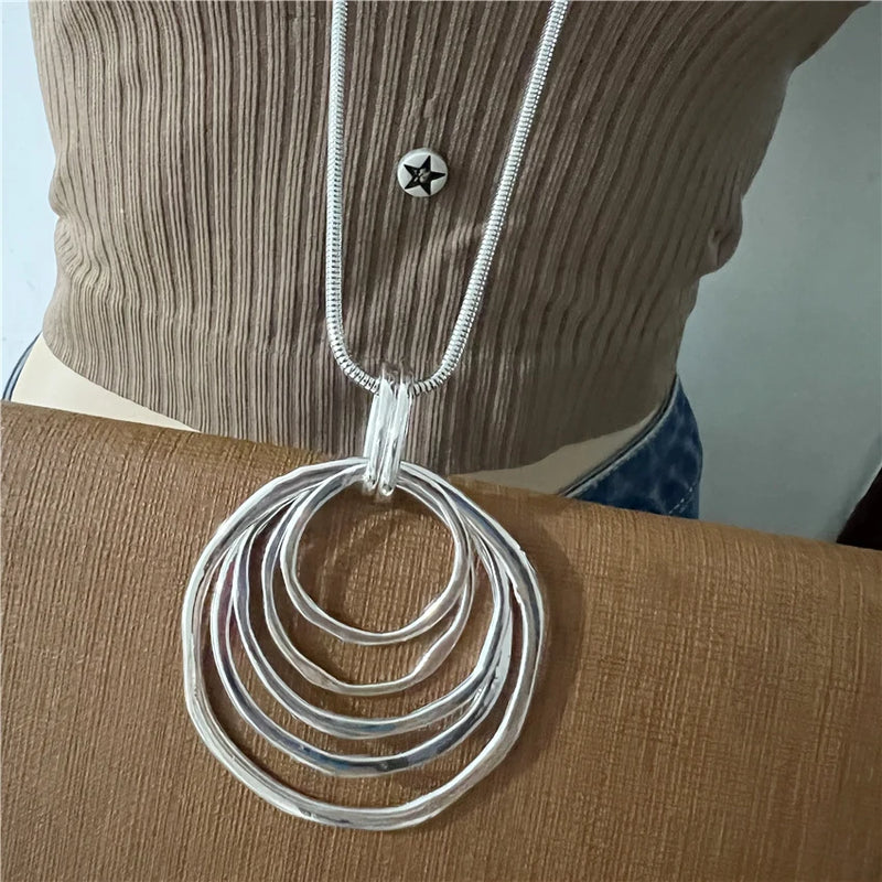 Anslow Crystal Necklace For Women Sweater Chain Pendant