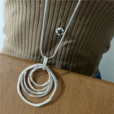 Anslow Crystal Necklace For Women Sweater Chain Pendant