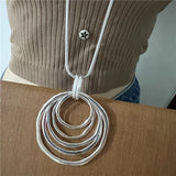 Anslow Crystal Necklace For Women Sweater Chain Pendant
