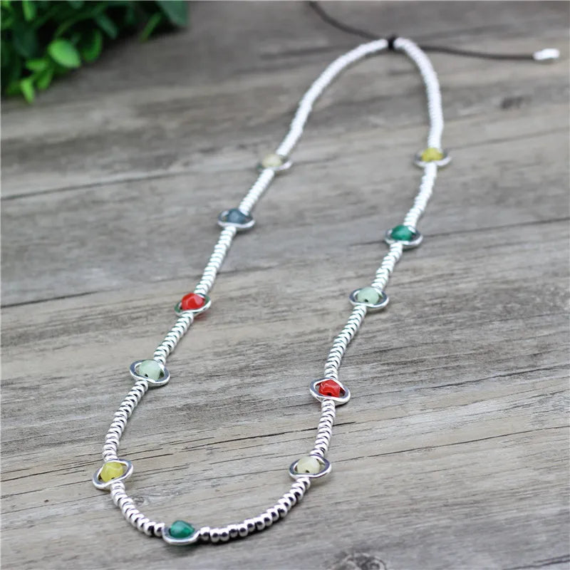 Anslow Beads Necklace Sweater Chain Jewelry Accessory Colorful Women Gift