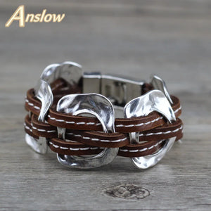 Anslow Exaggerated Punk Rock Leather Bracelet Gift