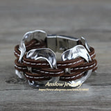 Anslow Exaggerated Punk Rock Leather Bracelet Gift