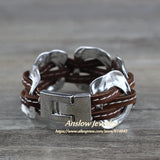 Anslow Exaggerated Punk Rock Leather Bracelet Gift