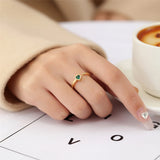 Anslow Hot Crystal Zircon Heart Shape Women Charm Finger Ring