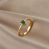 Anslow Hot Crystal Zircon Heart Shape Women Charm Finger Ring