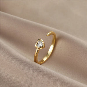 Anslow Hot Crystal Zircon Heart Shape Women Charm Finger Ring