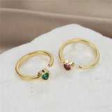 Anslow Hot Crystal Zircon Heart Shape Women Charm Finger Ring