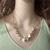 Anslow Jewelry Women Statement Necklace Cube Charms Girls Gift