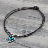 Anslow Leather Crystal Pendant Choker Necklace