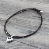 Anslow Leather Crystal Pendant Choker Necklace