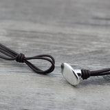 Anslow Leather Crystal Pendant Choker Necklace