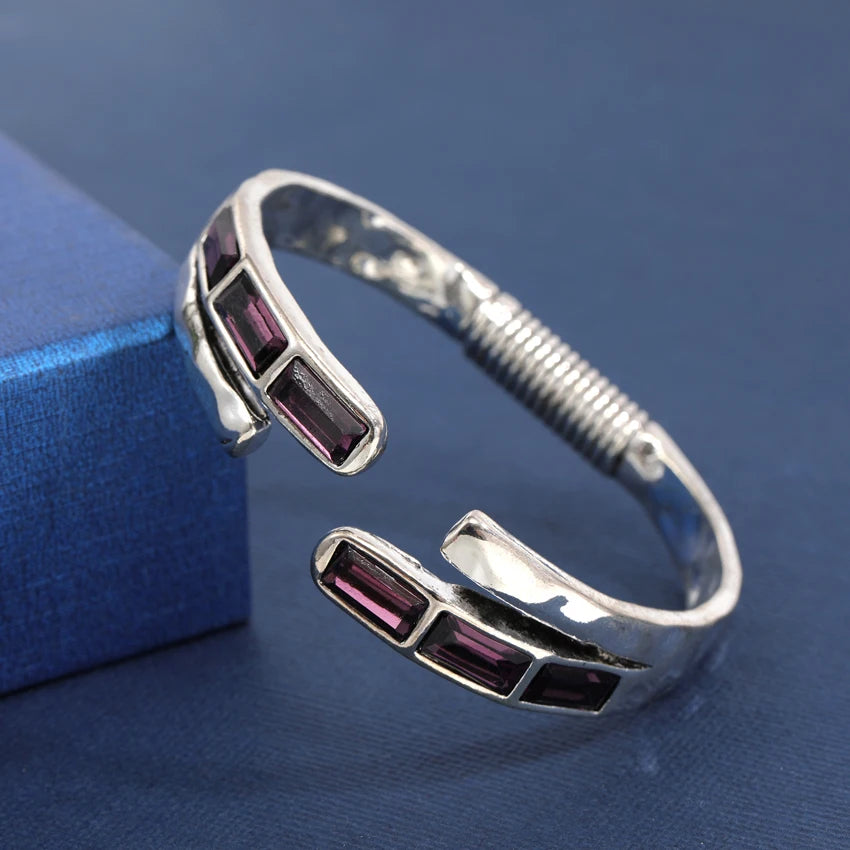 Anslow Retro Vintage Crystal Bangles For Women Accessory