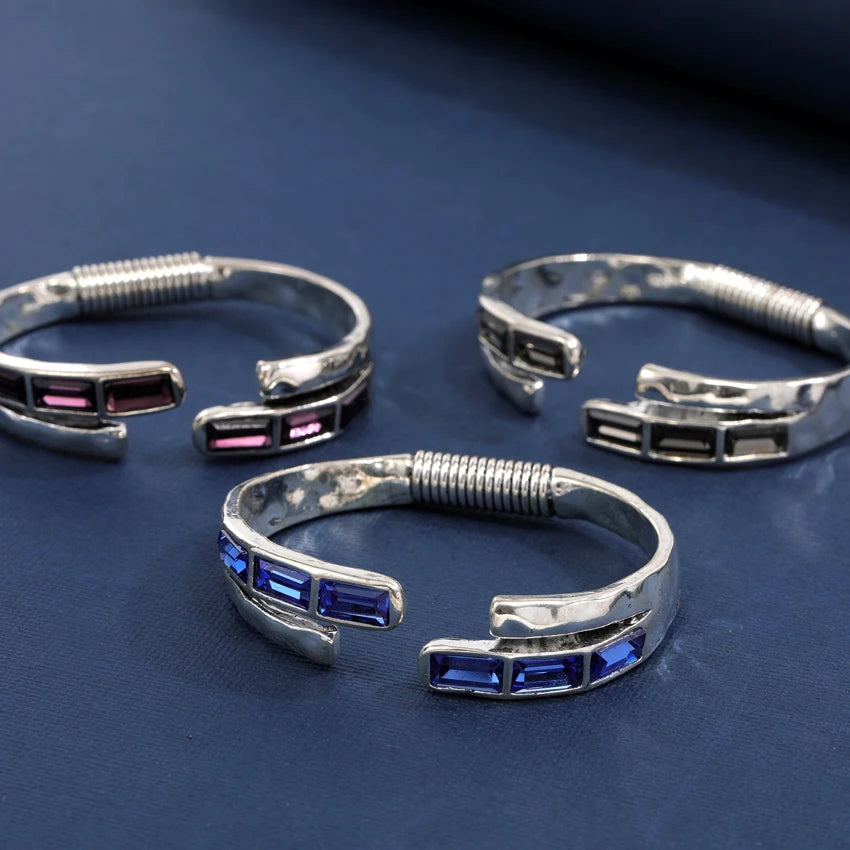 Anslow Retro Vintage Crystal Bangles For Women Accessory