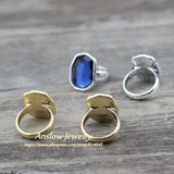 Anslow Big Irregular Crystal Finger Ring Women Wedding Engagement