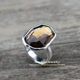 Anslow Big Irregular Crystal Finger Ring Women Wedding Engagement