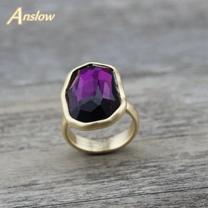 Anslow Big Irregular Crystal Finger Ring Women Wedding Engagement