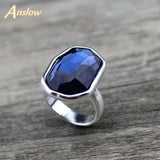 Anslow Big Irregular Crystal Finger Ring Women Wedding Engagement