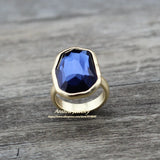 Anslow Big Irregular Crystal Finger Ring Women Wedding Engagement