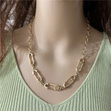 Anslow Paper Clip Choker Necklace Women Summer High