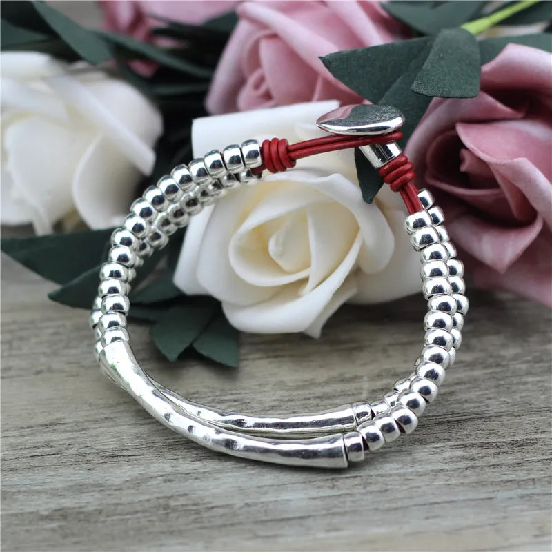 Anslow Vintage Beads Charm Bracelets For Women Men Christmas Gift