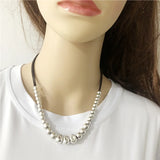 Anslow Handmade DIY Beads Leather Choker Necklace For Women