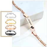 Personalized Stainless Steel Bracelet for Kids - Anti Allergy, Birth Date Bar