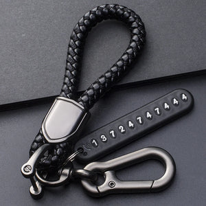 Anti-Lost Car Key Pendant Keychain Phone Number Card Keyring Lobster Clasp
